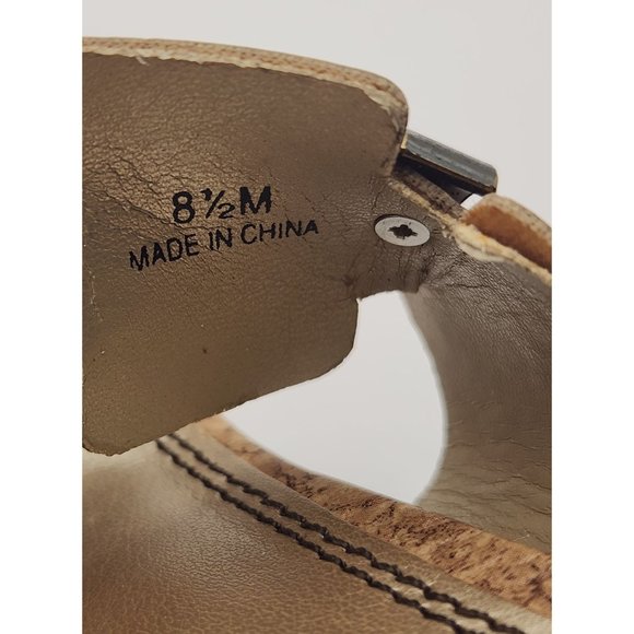 Life Stride Sunset Sandals Size 8.5 M Slides Cork Look Brass Accents EUC - Picture 5 of 7